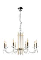 Люстра Crystal Lux AURELIO SP8 GOLD+CHROME/TRANSPARENT 0210/308, раздел каталога Стеклянные люстры интернет-магазина Ночи Нет