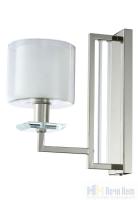 Бра Crystal Lux NICOLAS AP1 NICKEL/WHITE 3400/401, раздел каталога Бра с плафоном интернет-магазина Ночи Нет
