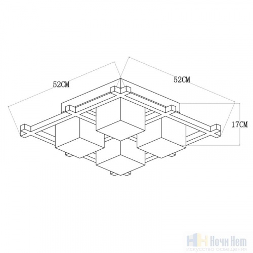 Светильник потолочный Arte Lamp Woods A8252PL-4BR, раздел каталога Прямоугольные светильники интернет-магазина Ночи Нет