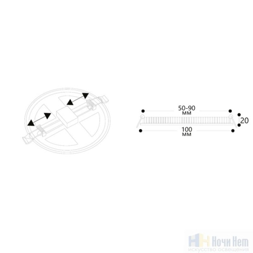 Светильник встраиваемый Arte Lamp Mesura A7971PL-1WH, раздел каталога Светодиодные точечные светильники интернет-магазина Ночи Нет