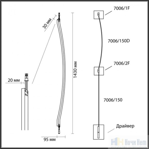 Бра Odeon Light Fino 7006/150D, раздел каталога Светодиодные бра интернет-магазина Ночи Нет
