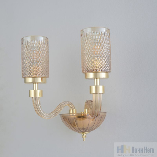 Бра Crystal Lux SILVESTRO AP2 AMBER 2971/402, раздел каталога Бра с плафоном интернет-магазина Ночи Нет