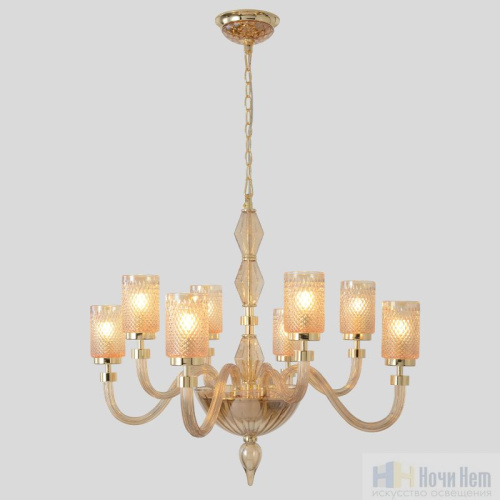 Люстра Crystal Lux SILVESTRO SP8 AMBER 2971/308, раздел каталога Люстры с плафонами интернет-магазина Ночи Нет
