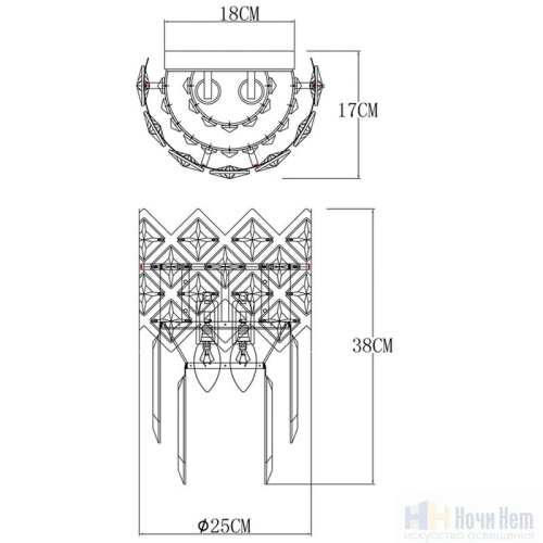 Бра Arte Lamp Wezen A1006AP-2CC, раздел каталога Хрустальные бра интернет-магазина Ночи Нет
