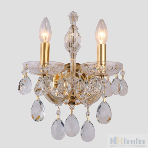 Бра Crystal Lux ISABEL AP2 GOLD/TRANSPARENT 2080/402, раздел каталога Хрустальные бра интернет-магазина Ночи Нет