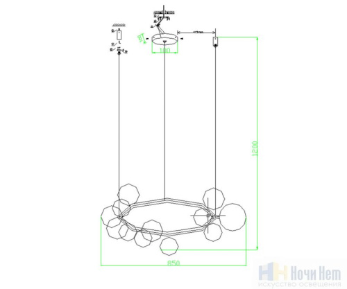 Люстра Kink Light Иона 09408-15,19, раздел каталога Люстры с плафонами интернет-магазина Ночи Нет