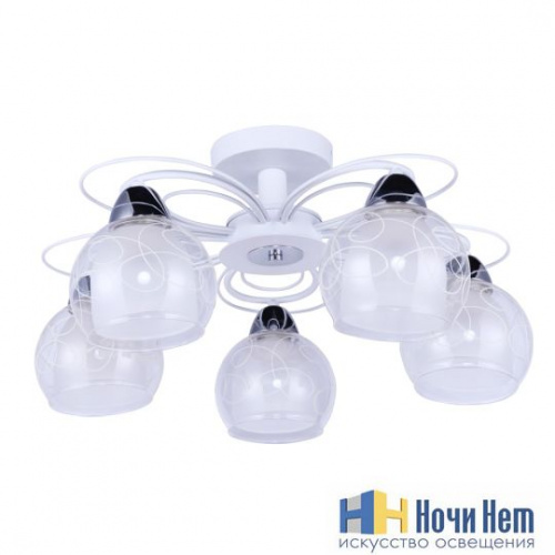Люстра потолочная Arte Lamp Sansa A7585PL-5WH, раздел каталога Люстры с плафонами интернет-магазина Ночи Нет