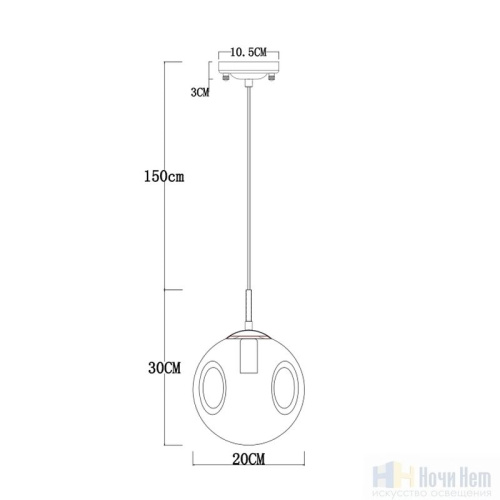 Светильник подвесной Arte Lamp Tureis A9920SP-1CC, раздел каталога Подвесы 1 лампа интернет-магазина Ночи Нет