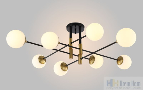 Люстра Crystal Lux FIDEL PL8 BLACK 0630/106, раздел каталога Люстры с плафонами интернет-магазина Ночи Нет