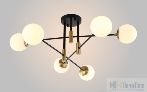 Люстра Crystal Lux FIDEL PL6 BLACK 0630/105, раздел каталога Люстры с плафонами интернет-магазина Ночи Нет