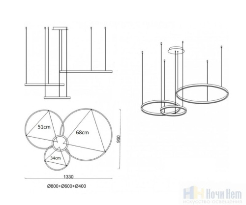Люстра Kink Light Тор 08223,33S(3000K), раздел каталога Светодиодные люстры интернет-магазина Ночи Нет