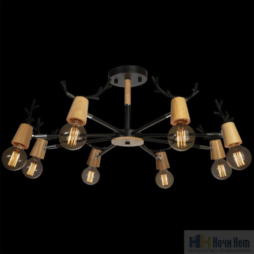 Люстра Loft IT SVEN 10024/8 Black, раздел каталога Детские светильники интернет-магазина Ночи Нет