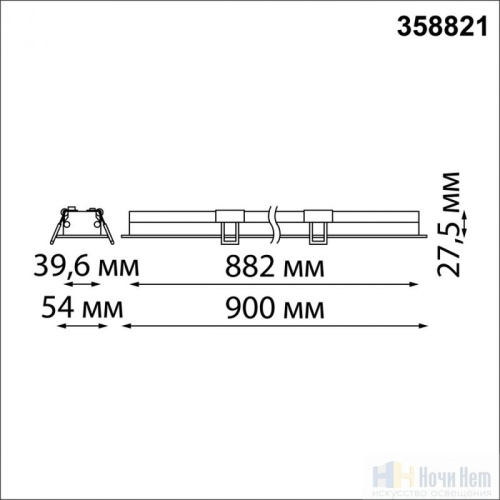 Встраиваемый светильник Novotech Iter 358821, раздел каталога Линейные светильники интернет-магазина Ночи Нет