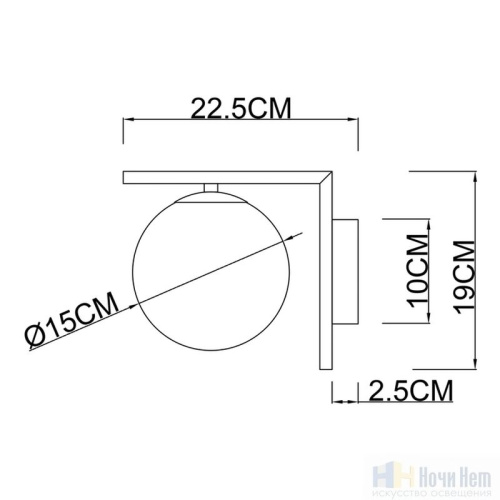 Бра Arte Lamp Bolla-Unica A1924AP-1AB, раздел каталога Бра с плафоном интернет-магазина Ночи Нет