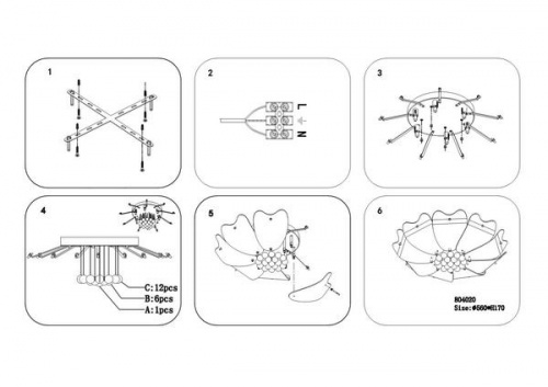 Люстра Lightstar Lobo 804020, раздел каталога Люстры с плафонами интернет-магазина Ночи Нет