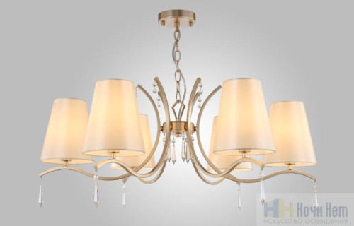 Люстра Crystal Lux RENATA SP6 GOLD 3591/306, раздел каталога Люстры с абажурами интернет-магазина Ночи Нет
