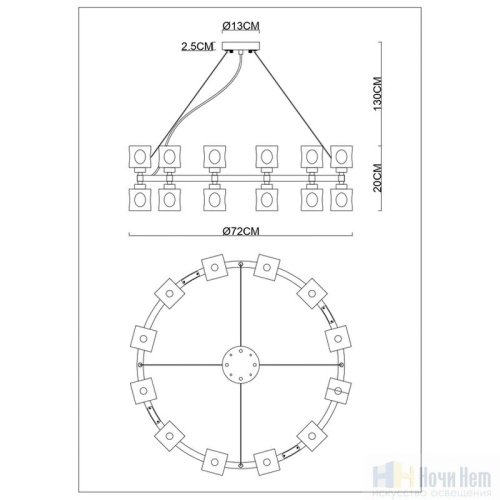Люстра Divinare Alessandro 7205/17 LM-24, раздел каталога Люстры с плафонами интернет-магазина Ночи Нет