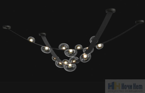 Светильник подвесной Crystal Lux BOSQUE SP7 L3000 BLACK/TRANSPARENT 0270/207, раздел каталога Подвесы 4 лампы и больше интернет-магазина Ночи Нет