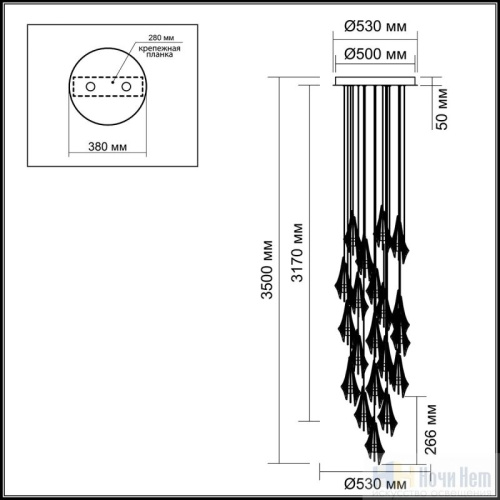 Люстра Odeon Light Afalina 5442/137L, раздел каталога Каскады интернет-магазина Ночи Нет