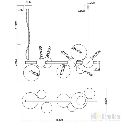 Люстра Arte Lamp Vincent A7790SP-8GO, раздел каталога Люстры с плафонами интернет-магазина Ночи Нет