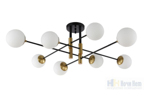 Люстра Crystal Lux FIDEL PL8 BLACK 0630/106, раздел каталога Люстры с плафонами интернет-магазина Ночи Нет