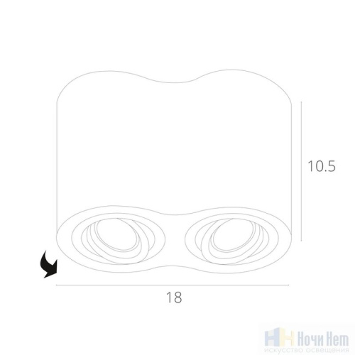 Светильник накладной Arte Lamp Falcon A5645PL-2WH, раздел каталога Накладные точечные светильники интернет-магазина Ночи Нет