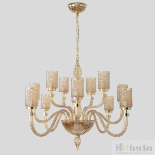 Люстра Crystal Lux SILVESTRO SP12 AMBER 2971/312, раздел каталога Люстры с плафонами интернет-магазина Ночи Нет