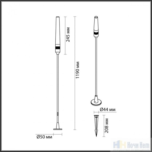 Уличный светильник Odeon Light  Canna 7020/4GB, раздел каталога Напольные уличные светильники интернет-магазина Ночи Нет