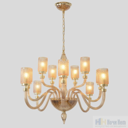 Люстра Crystal Lux SILVESTRO SP12 AMBER 2971/312, раздел каталога Люстры с плафонами интернет-магазина Ночи Нет