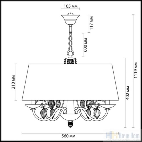Люстра Odeon Light Niagara 3921/4, раздел каталога Люстры с абажурами интернет-магазина Ночи Нет
