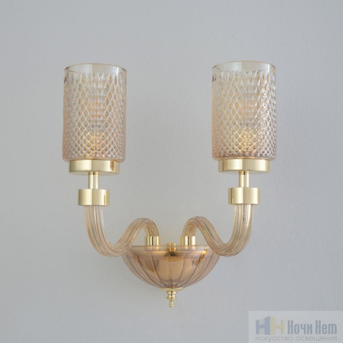 Бра Crystal Lux SILVESTRO AP2 AMBER 2971/402, раздел каталога Бра с плафоном интернет-магазина Ночи Нет
