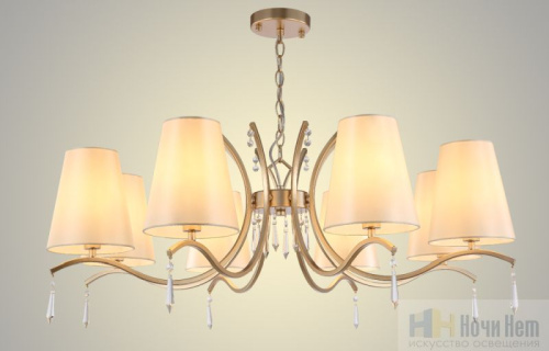 Люстра Crystal Lux RENATA SP8 GOLD 3591/308, раздел каталога Люстры с абажурами интернет-магазина Ночи Нет