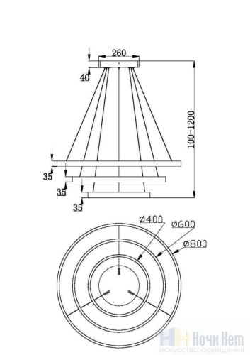 Люстра Maytoni Rim MOD058PL-L100B3K, раздел каталога Светодиодные люстры интернет-магазина Ночи Нет