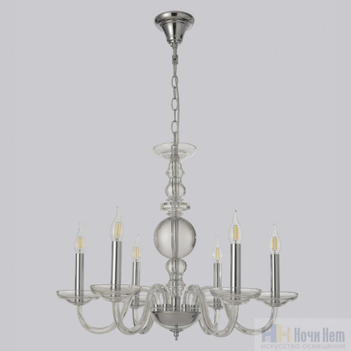 Люстра Crystal Lux ARABESQUE SP6 CHROME 1092/306, раздел каталога Стеклянные люстры интернет-магазина Ночи Нет