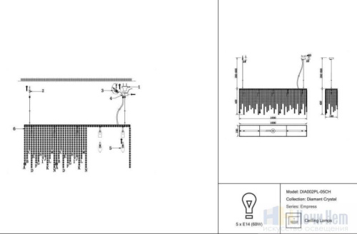Люстра Maytoni Empress DIA002PL-05CH, раздел каталога Хрустальные люстры интернет-магазина Ночи Нет