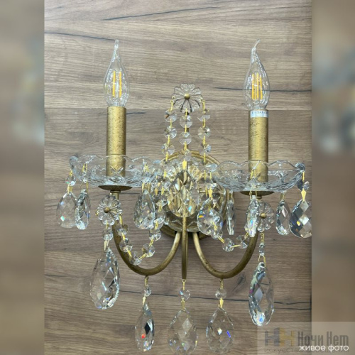 Бра Crystal Lux ODELIS AP2 GOLD 2571/402, раздел каталога Хрустальные бра интернет-магазина Ночи Нет