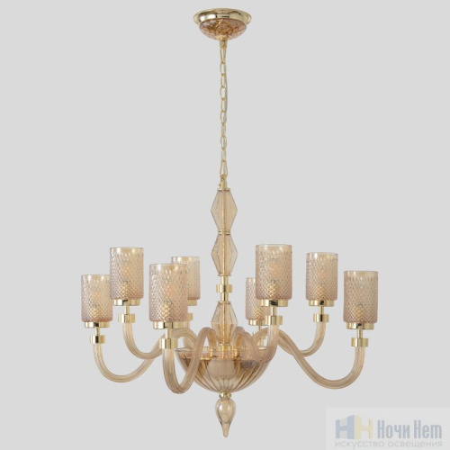 Люстра Crystal Lux SILVESTRO SP8 AMBER 2971/308, раздел каталога Люстры с плафонами интернет-магазина Ночи Нет