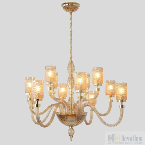 Люстра Crystal Lux SILVESTRO SP12 AMBER 2971/312, раздел каталога Люстры с плафонами интернет-магазина Ночи Нет