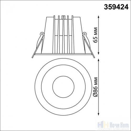 Встраиваемый светильник Novotech Lang 359424, раздел каталога Светодиодные точечные светильники интернет-магазина Ночи Нет