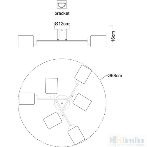 Люстра Arte Lamp Chicago A1547PL-6BK, раздел каталога Люстры с плафонами интернет-магазина Ночи Нет