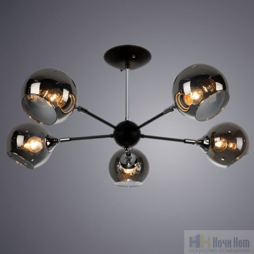 Люстра Arte Lamp Lagos A2708PL-5BK, раздел каталога Люстры с плафонами интернет-магазина Ночи Нет