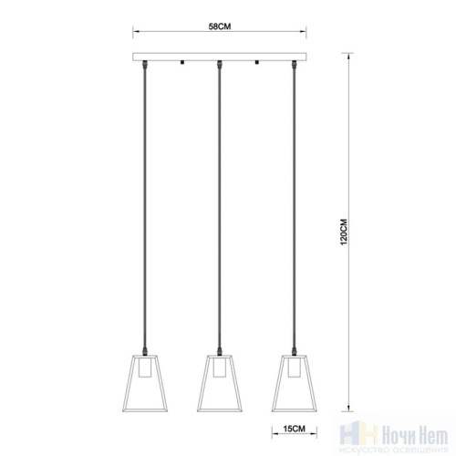 Светильник подвесной Arte Lamp Brussels A8030SP-3BK, раздел каталога Подвесы 2-3 лампы интернет-магазина Ночи Нет