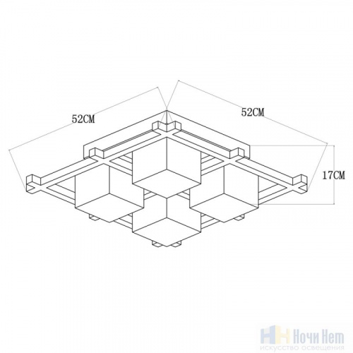 Светильник потолочный Arte Lamp Woods A8252PL-4CK, раздел каталога Прямоугольные светильники интернет-магазина Ночи Нет