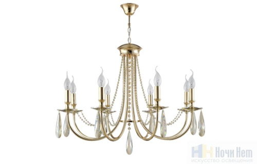 Люстра Crystal Lux VICTORIA SP8 GOLD/AMBER 3340/308, раздел каталога Хрустальные люстры интернет-магазина Ночи Нет
