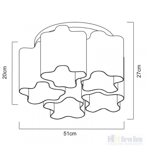 Люстра Arte Lamp Serenata A3479PL-5CC, раздел каталога Люстры с плафонами интернет-магазина Ночи Нет