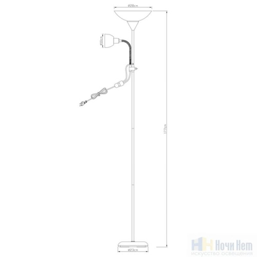 Торшер Arte Lamp Duetto A9569PN-2SS, раздел каталога Торшеры с плафоном интернет-магазина Ночи Нет