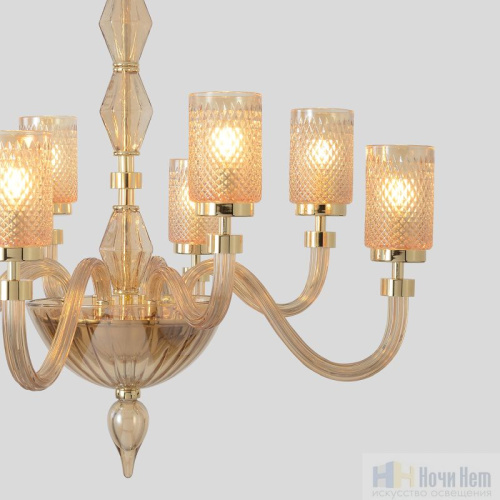 Люстра Crystal Lux SILVESTRO SP8 AMBER 2971/308, раздел каталога Люстры с плафонами интернет-магазина Ночи Нет