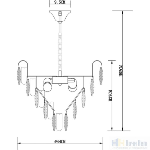 Люстра Arte Lamp Vivien A2719SP-6GO, раздел каталога Хрустальные люстры интернет-магазина Ночи Нет
