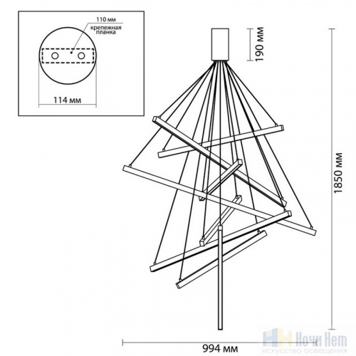 Люстра подвесная Odeon Light Cometa 3860/96B, раздел каталога Каскады интернет-магазина Ночи Нет
