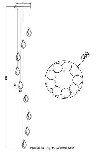 Люстра Crystal Lux FLOWERS SP9 1780/209, раздел каталога Каскады интернет-магазина Ночи Нет